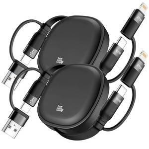 lot 6138 image: 5 in 1 Retractable Cable,Multi Charging Cord for Multiple Devices,100W 2Pcs