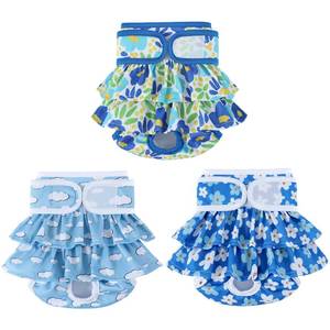 lot 6150 image: Washable Dog Diapers Female, Dot Pattern, Large, 3 Pack