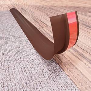 lot 6159 image: COUKIU 3.28FT PVC Floor Transition Strip, Peel and Stick Molding Trim for Threshold Transitions with a Height Less Than 5 mm0.2in, Carpet & Floor Edging Trim, Carpet to Tile Transition Strip(Brown)