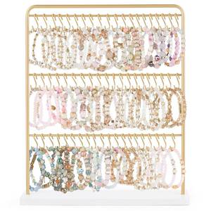 lot 6168 image: Mkono Bracelet Holder Display, 60 Hooks Jewelry Necklace Organizer Stand