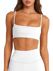 lot 6170 image: Womens Sports Bras Workout Athletic Bra Casual Activewear Cami White Large