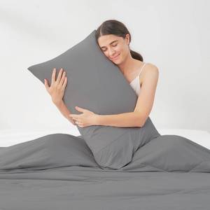 lot 6171 image: Cozy Bliss 2 Pack Cooling Pillow Cases, King 20 x 36, Dark Gray