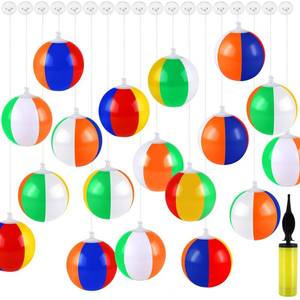 lot 6175 image: Aodaer 36 Pieces Mini Beach Balls Bulk 4.7 Inch Inflatable Beach Ball Decorations Small Rainbow Beach Balls with Hanging Rope Hooks Inflator for Beach Pool Toys Hawaiian Summer Birthday Party Decor