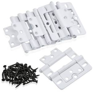 lot 6192 image: Worldity 10 Pack White Shutter Hinges,3 Inch Non Mortise Hinge, Screen Door Hinges Easy to Install, Screen Door Hinge with Screws for Cabinet