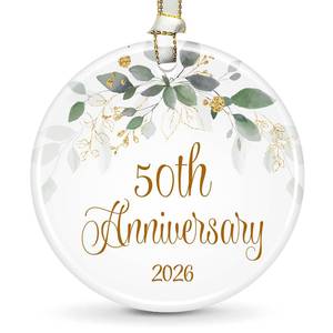 lot 6194 image: 50th Wedding, Happy 50th Anniversary Ornament