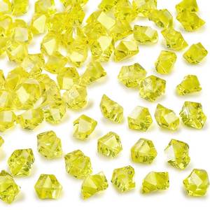 lot 6197 image: DomeStar Yellow Fake Ice Rocks, 150 PCS Acrylic Crystal for Vase Fillers