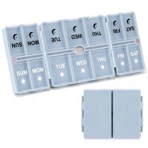 lot 6199 image: FYY Weekly Pill Organizer 2 Times a Day, Travel Pill Box 7 Day -Blue