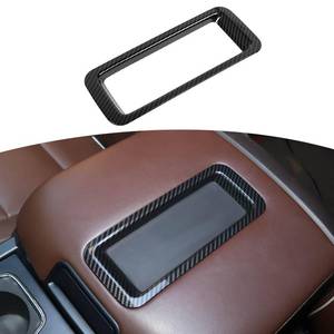 lot 6435 image: RT-TCZ for Silverado Armrest Tray Trim Cover Carbon Fiber for Chevy SilveradoSuburbanTahoe 2014-2018 for GMC SierraYukon 2014-2018 Black Carbon Fiber Grain Interior Accessories