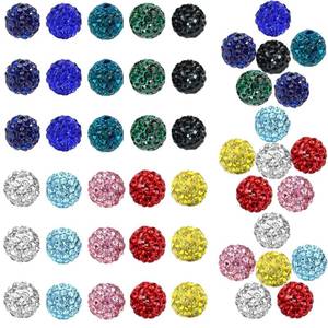 lot 6440 image: Grade A 10 Mix Color Rhinestone Beads for Baseball Necklace