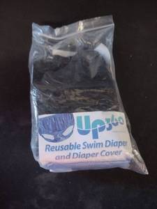 lot 6446 image: Special Needs Swim Diaper - Reusable Swim Diapers (M-Size 1012-Waist 20-29 Weight 75-89 pds, Black)