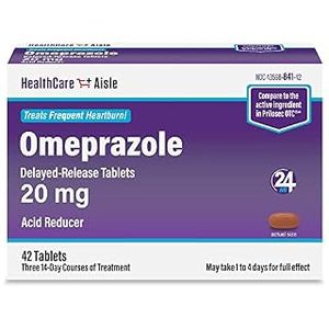 lot 6453 image: HealthCareAisle Omeprazole 20 mg �� 42 Delayed-Release Tablets �� Acid Reducer, Treats Frequent Heartburn (B08G5RT2X2)
