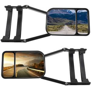 lot 7477 image: 2 Pcs Black Car Towing Mirror Clip on Side Extension Towing Mirror