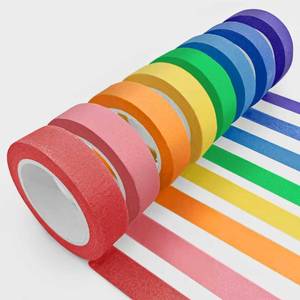 lot 8140 image: 8PCS Colored Masking Tape Thin Painters Tape Rainbow Colors Rolls For Kids