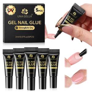 lot 8141 image: UNA GELLA Super Strong Nail Glue 2ml x 5Pcs for Press On Nails & Nail Tips