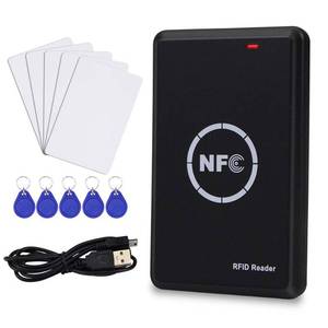 lot 8143 image: LEXI RFID NFC Duplicator, 125KHz Key fob Copier, RFID Smart Card Reader Writer, 13.56MHz Encrypted Programmer, USB Interface, with UIDT5577 Writable Key Cards and Software