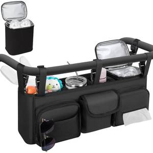 lot 8157 image: Double Stroller Organizer Compatible with Bob Duallie, with Cooler Bag