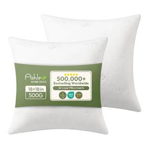 lot 8165 image: Ashler Throw Pillows Insert 18x18, Pack of 2