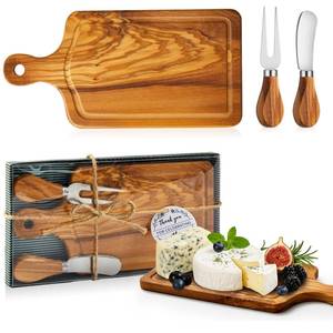 lot 8217 image: Ziliny 1 Sets Baby Shower Prizes Mini Charcuterie Board, Olive Wood Color