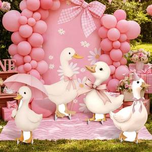 lot 8219 image: BrightRow 4 Pcs Large One Silly Goose Baby Shower Decoration for Girl Silly Goose Cardboard Cutouts Backdrop Party Decorations for Photo Booth Props Lawn Yard Signs Party Supplies