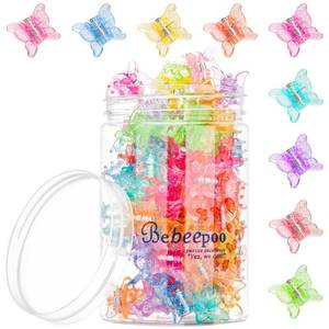 lot 8222 image: Glitter Mini Butterfly Hair Clips, Sparkly Colorful Hair Accessories for Girls and Women - 90s Y2K Cute Small Hair Claw Clips, 10 Assorted Colors, Set of 100 (Glitter)