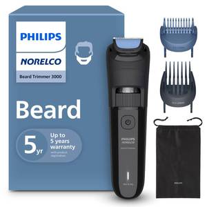 lot 8237 image: Norelco Philips Beard Trimmer 3000, 40 Length Precision Dial, Black