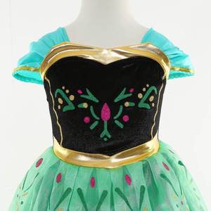 lot 8256 image: Green Princess Dress for Girls, Halloween Cosplay Costume with Accessories