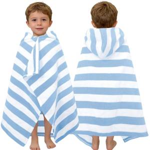 lot 8258 image: VOOVA & MOVAS Light Blue Stripe Toddler Towel Age 0-3,100% Cotton,Soft