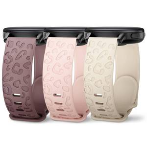 lot 8265 image: Huadea 3 Pack 18mm Cheetah Leopard Engraved Silicone Watch Bands Compatible With Garmin Venu 3SVenu 2SVenu 4 41mmVivoactive 4SVivomove 3SForerunner 255SForerunner 265S for Women Men