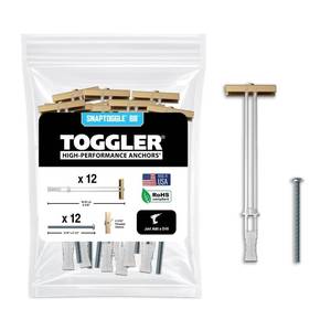 lot 8267 image: TOGGLER SNAPTOGGLE Drywall Anchors with 14-20 Bolts, 12 Pack
