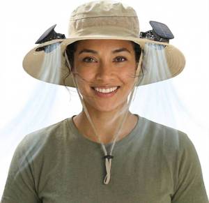 lot 8270 image: INGFLOW Hat with Fans Solar Power for 2026 Soccer Events, Solar Powered Fan Hat, Outdoor Cooling Sun Hat Men Women (Desert Khaki)