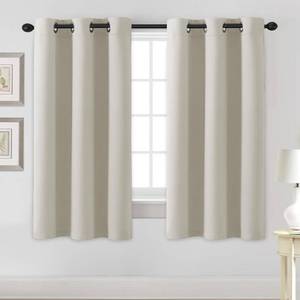 lot 8271 image: H.VERSAILTEX Blackout Curtains for Bedroom Thermal Insulated Room Darkening Living Room Curtains 63 Inch Long Grommet Privacy Protection Window Curtain PanelsDrapes for Nursery,2 Panels,IvoryCream