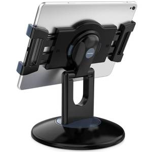 lot 8278 image: AboveTEK Retail Kiosk iPad Stand, 360° Rotating Commercial POS Tablet Stand, Fits 6-13 (Screens) iPad mini Pro-Business Swivel Tablet Holder, for Store Office Reception Kitchen Desktop (Black)