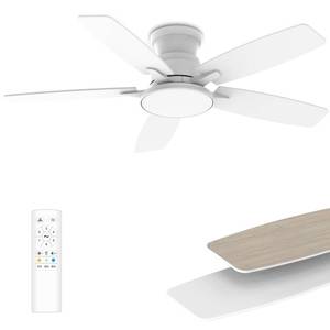 lot 11087 image: Molsky 42 Inch Flush Mount Ceiling Fan with LED Light  Retail $129.99