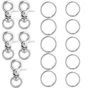 lot 12272 image: Bruislard Dog Tag Clip Set with Rings - 15 Pieces