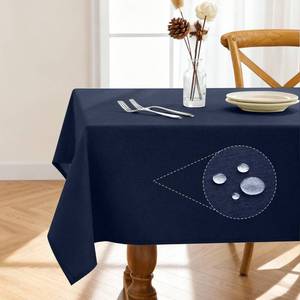 lot 12274 image: Pureegg Rectangle Linen Tablecloth 52 x 70 Inch Navy