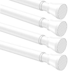 lot 12346 image: AIZESI Tension Curtain Rod 28-48 Inch Adjustable White 4-Pack