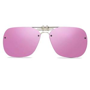 lot 12353 image: FF FRAZALA Polarized Clip-On Sunglasses Pink Mirrored