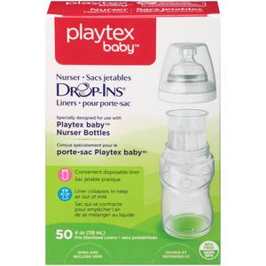 lot 12354 image: Playtex Baby Nurser Bottles Drop-Ins 4 Oz, 50 Count