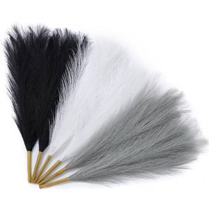 lot 12358 image: Serwalin Artificial Pampas Grass Stems, 6-Pack, 17.7 Inch