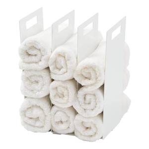 lot 13542 image: Yamazaki Home Tower Interlocking Towel Organizer - Bathroom Storage Shelf Rack - Steel