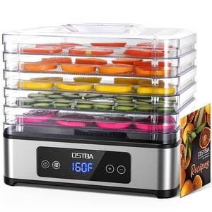lot 13552 image: OSTBA Food Dehydrator, 5 Stainless Steel Trays, 160°F Temp Control, 400W