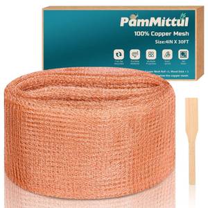 lot 14032 image: Copper Mesh Rodent Control Kit, 4in x 30ft Rustproof Pure Copper Mesh Roll