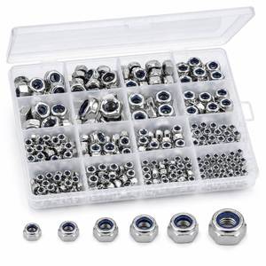 lot 14040 image: 188PCS Metric Nylon Insert Lock Nuts Kit, M3 M4 M5 M6 M8 M10