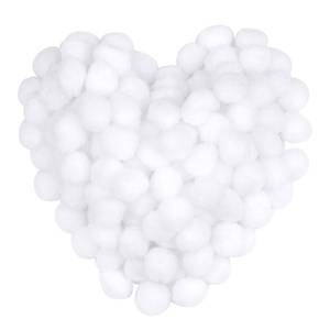 lot 14052 image: 150 Pieces Pom Poms, 1 Inch White Craft Pom Poms, Fuzzy Pompoms Puff Balls