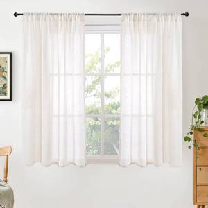 lot 14053 image: BGment 48 Inch Length Short Curtains for Window Linen Sheer Drapes 2 Panels