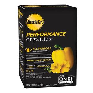 lot 14069 image: Miracle-Gro Performance Organics All Purpose Plant Nutrition, 1 lb. - All Natural Plant Food for Vegetables, Flowers and Herbs - Apply Every 7 Days for Best Results - Feeds up to 200 sq. ft.