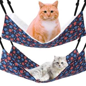 lot 14079 image: Admaison Cat Hammock for Cage Hanging Reversible 2Pack,Pet Hammock Bed Adjustable,Soft Sleeping Hammock for Cats,Ferret,Puppy,Rabbits,Small Animals (L, Stars)