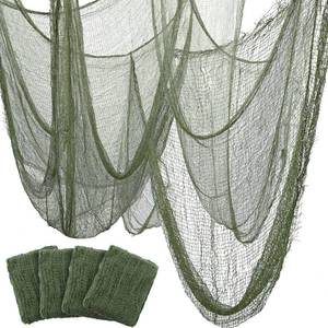 lot 14081 image: HunnmingRe 4 Pcs Halloween Creepy Cloth Moss Green Gauze 30 x 72 Inch