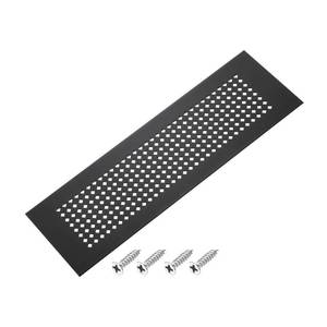 lot 14082 image: PATIKIL 12 x 3 Inch Door Air Vent Cover, Aluminum Grille Ventilation Cover Louvered Diamond Hole with Mounting Screws for Cabinet Wardrobe Door, Black