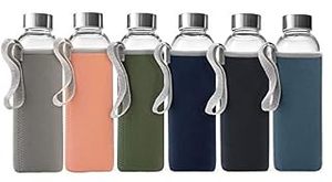 lot 19744 image: Epica 18-Oz. Glass Beverage Bottles, Set of 6 (Beverage Glasses  Sleeves) (B08R6FPKYX)